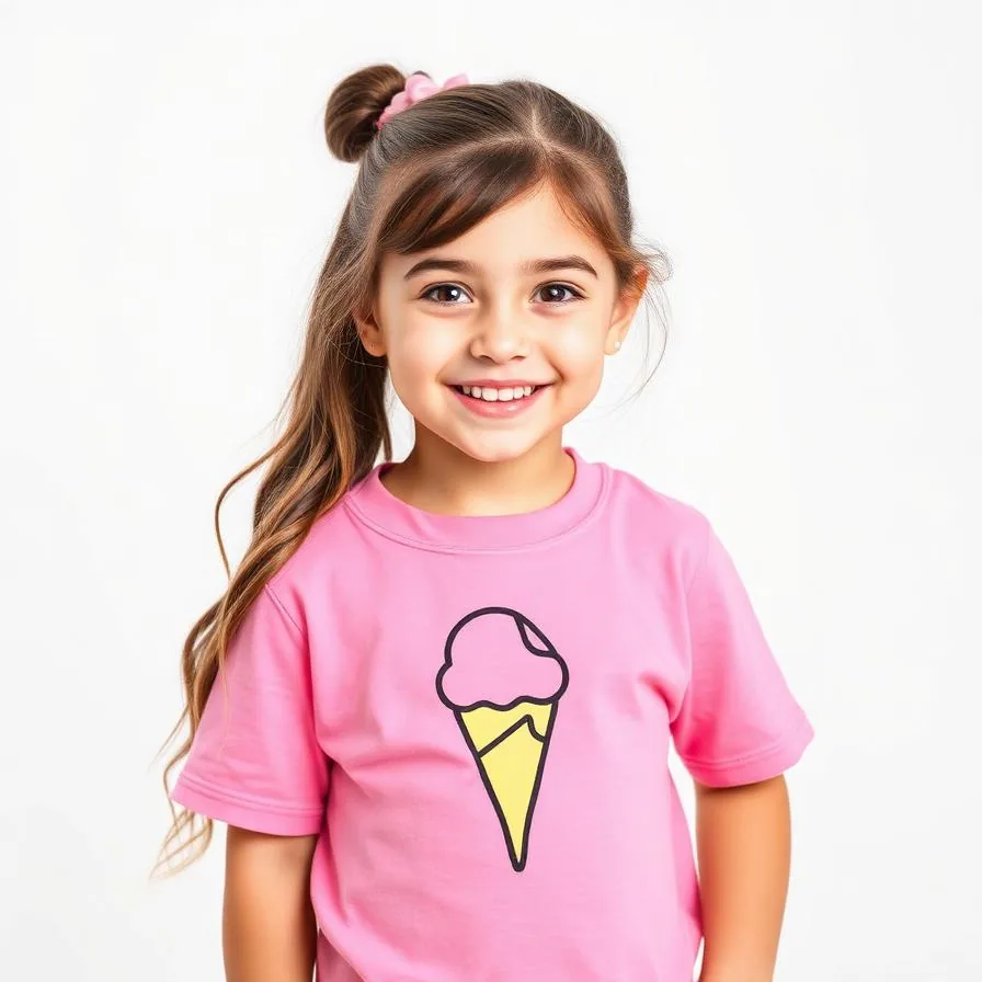 Pink ice cream cute graphic tee outfit for kids