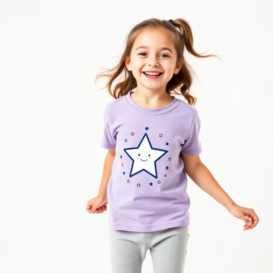 Lavender star stylish kids streetwear tee outfit